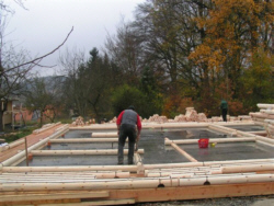 Holzhaus Blockhaus Schwellenholz