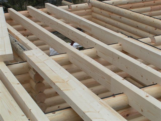 Montage eines Blockhauses